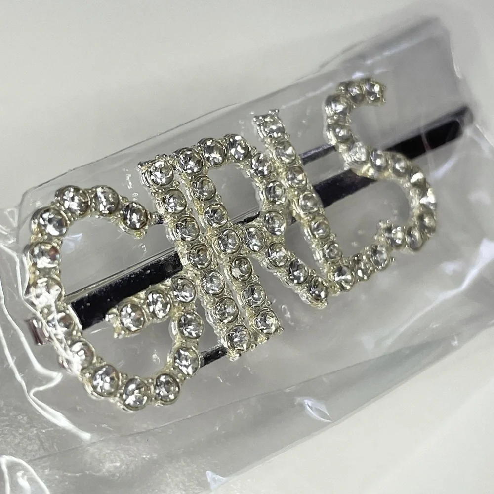 “GIRLS” Faux Diamond Studded Crystal Word Metal Hair Pin Hair Accessory